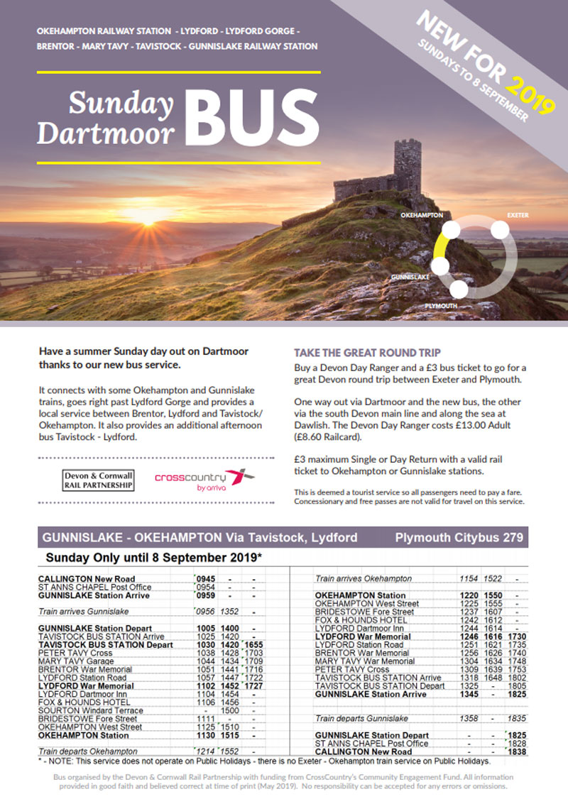 Sunday Dartmoor bus poster